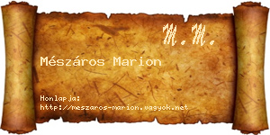 Mészáros Marion névjegykártya