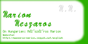 marion meszaros business card